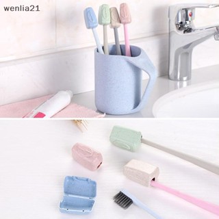 [wenlia21] ฝาครอบหัวแปรงสีฟัน ขนาดเล็ก แบบพกพา อุปกรณ์เสริม สําหรับห้องน้ํา 4 ชิ้น ต่อชุด