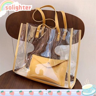 SOLIGHTER กระเป๋าสะพายข้าง PVC แบบใส แฟชั่นฤดูร้อน