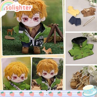 Solighter เสื้อแจ็กเก็ตแฮนด์เมด และกางเกง 1/111/12 OB11 สําหรับตุ๊กตา 1/12BJD 20 ซม.