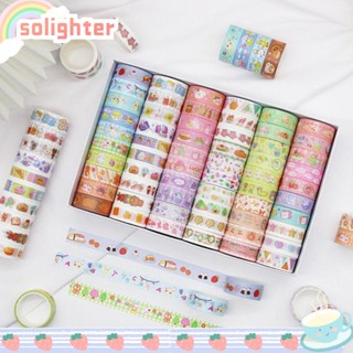 Solighter เทปวาชิ ลายการ์ตูนเด็กผู้หญิง หัวใจ สําหรับตกแต่งสมุดภาพ DIY 60 ม้วน ต่อชุด