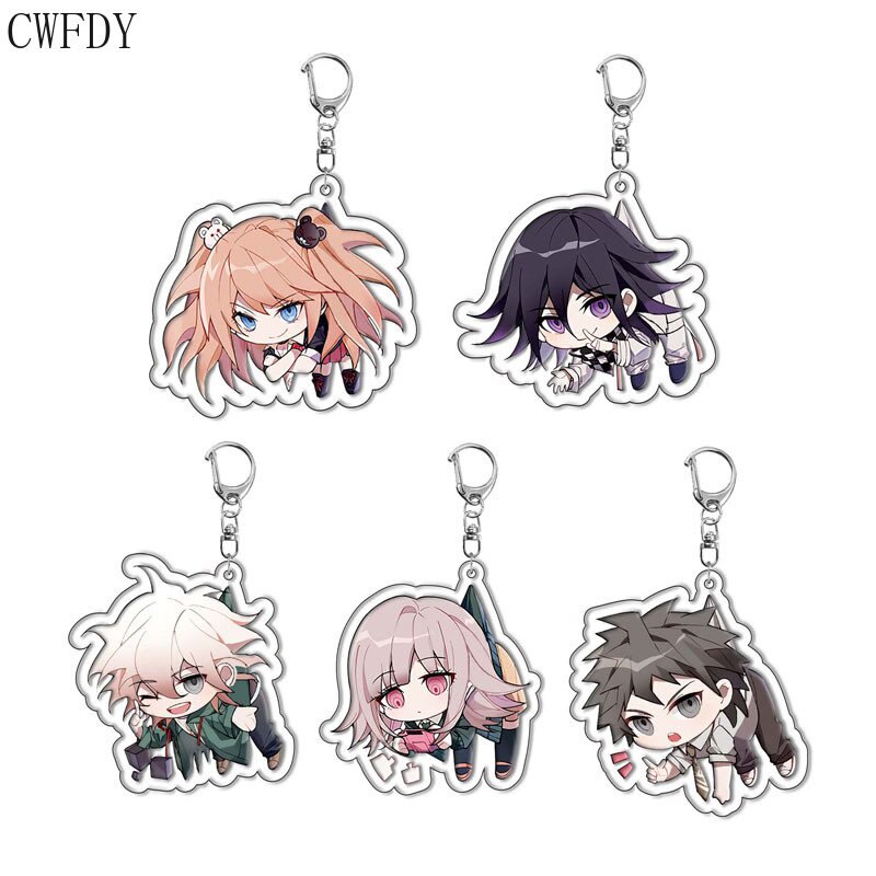 Danganronpa สองด้านพวงกุญแจอะคริลิคตัวเลขเกม Trigger Happy Havoc Nagito Komaeda Hinata Hajime