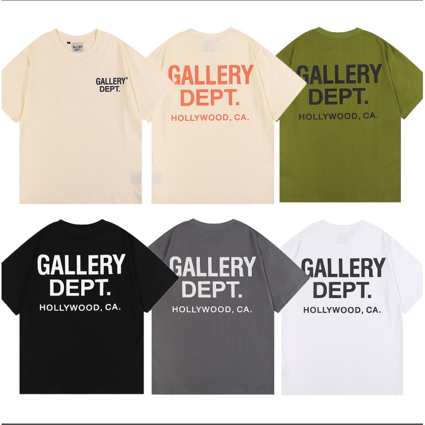 Gallery DEPT Classic Letter Slogan LOGO พิมพ์เสื้อยืดแขนสั้นคอกลมสําหรับบุรุษและสตรี