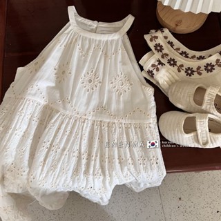 Shopkeepers selection# high-end customized girl 2022 summer girl Western style sling White vacation mid-length vest dress 9.12N