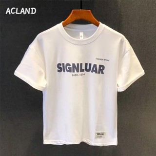 Acland เสื้อยืดผู้ชาย ผู้ชายเสื้อเชิ้ต เสื้อยืด ผ้านุ่ม ใส่สบาย ไม่หด ไม่ต้องรีด MTX2390KKC 36Z230909