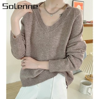 Solenne เสื้อแฟชั่นผู้หญิง เสื้อแขนยาว คลุม ไหมพรม ครอปเสื้อแขนยาว WMY23907XM 36Z230909