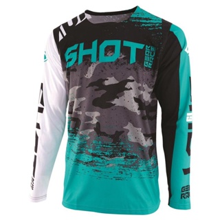   เสื้อกีฬาแขนสั้น ลายทีมแข่งรถจักรยานยนต์วิบาก Downhill BMX สําหรับผู้ชาย 2022