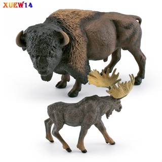 ฟิกเกอร์สัตว์ป่าเสมือนจริง T8 Bison Megaloceros สําหรับตกแต่งโต๊ะ ของขวัญเด็ก