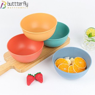 Buttterfly ชามพลาสติกซีเรียล กันลื่น ใช้ซ้ําได้ 4 สี สําหรับไมโครเวฟ ร้านอาหาร 8 ชิ้น