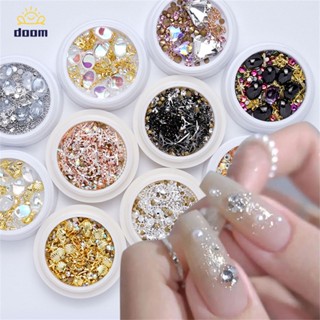 ตกแต่งเล็บ รูปหัวใจเครื่องประดับเล็บ เพชรก้นแบน​ Rhinestone Shell หินคริสตัลผสม เครื่องมือทําเล็บ 【doom】