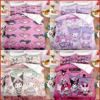 Fash My Melody 3in1 ชุดเครื่องนอน ผ้าปูที่นอน ผ้าห่ม ผ้านวม บ้าน ห้องนอน ล้างทําความสะอาดได้ สะดวกสบาย หอพัก สูทป๊อป