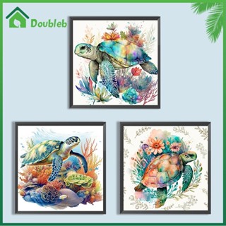 【Doub X ✮】ภาพวาดปักเพชร ทรงกลม ลายเต่า 5D DIY สําหรับตกแต่งบ้าน ✮