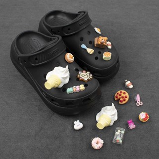 crocs Jibbitz set（ไม่รวมรองเท้า） shoe charms/Jibbitz หัวเข็มขัด รูปไอศกรีม 3D DIY อุปกรณ์เสริม สําหรับตกแต่งรองเท้า Crocs