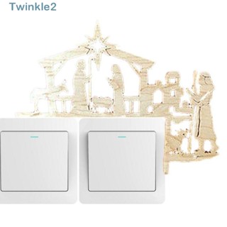 Twinkle ป้ายไม้ ติดขอบประตู ลายคริสต์มาส แบบพกพา