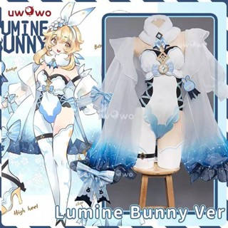 Uwowo Genshin Impact Traveler Fanart Lumine Bunny Suit Canon Aether&amp;Lumine Outfit คอสเพลย์ Traveler