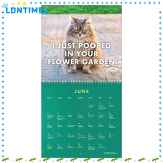 Lontime ปฏิทินติดผนัง รูปแมวโกรธ สไตล์โบราณ สร้างสรรค์ สําหรับตกแต่งบ้าน