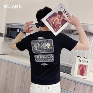 Acland เสื้อยืดผู้ชาย ผู้ชายเสื้อเชิ้ต เสื้อยืด ผ้านุ่ม ใส่สบาย ไม่หด ไม่ต้องรีด MTX2390KD8 37Z230915