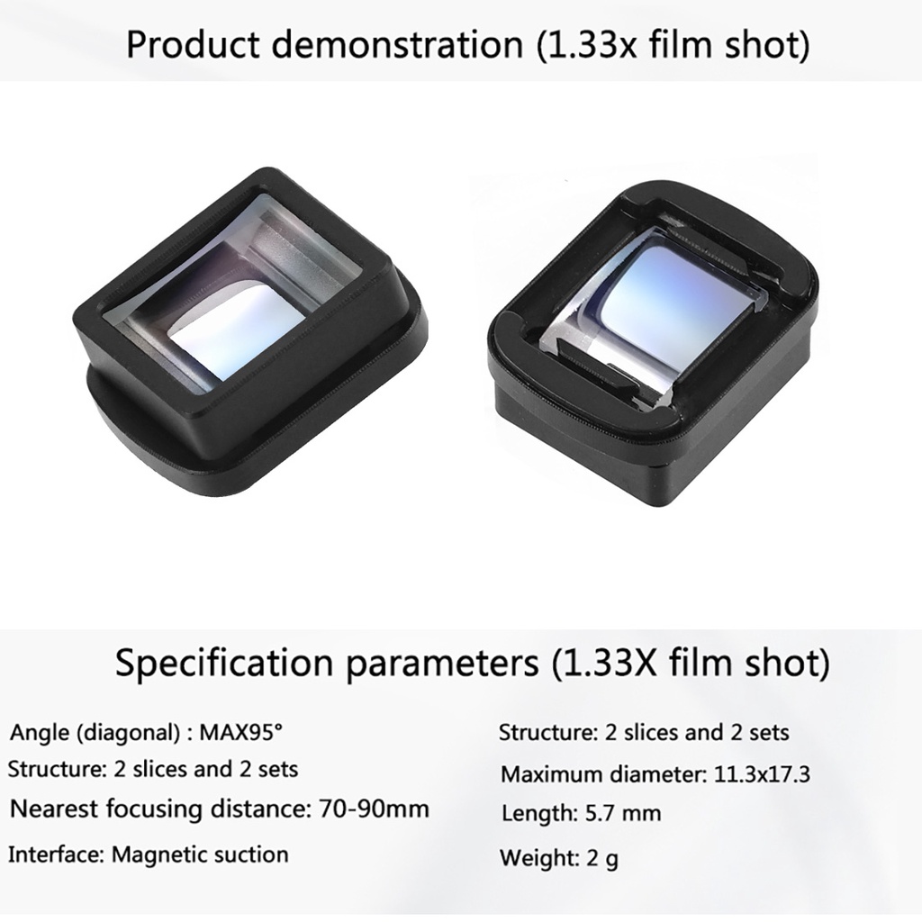 Feichao สําหรับ DJI Osmo Pocket / Pocket 2 กล้อง 1.33x กล้องวิดีโอ Anamorphic Light เลนส์แม่เหล็กมุมกว้าง