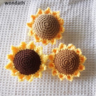 Wonda เข็มกลัดถักโครเชต์ รูปดอกทานตะวัน คุณภาพสูง DIY 2 ชิ้น