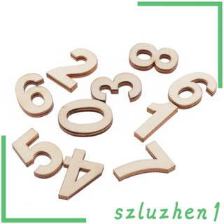 [Szluzhen1] ตัวเลขไม้ 50 ชิ้น พร้อมตัวเลข 0-9 5 ชุด สําหรับทําเครื่องประดับ DIY