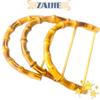 Zaijie24 ที่จับกระเป๋าไม้ไผ่ DIY พร้อมหัวเข็มขัด สายคล้องกระเป๋า กล่องของขวัญ