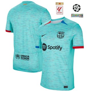 เสื้อกีฬาแขนสั้น ลายทีมบาร์เซโลน่า 3rd 2023 2024 ไซซ์ S - 3XL