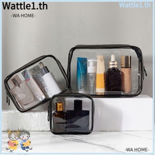 Wttle กระเป๋าเครื่องสําอาง กันน้ํา สีโปร่งใส สําหรับเดินทาง