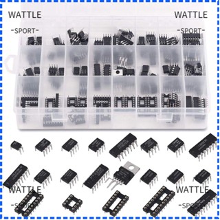 Wattle ชุดวงจรรวม ชิปวงจรรวม 21 Values 2.54 มม. 8 14 16 18 Pins ความแม่นยําสูง 169 ชิ้น