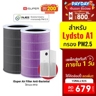 [679บ.โค้ด15MALL925] iSUPER ไส้กรอง สำหรับเครื่องฟอกอากาศ Lydsto Air Purifier A1