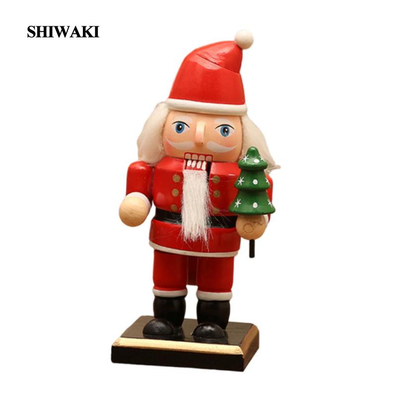 [Shiwaki] ตุ๊กตาแครกเกอร์ แบบไม้ สําหรับตกแต่งปาร์ตี้คริสต์มาส ปีใหม่