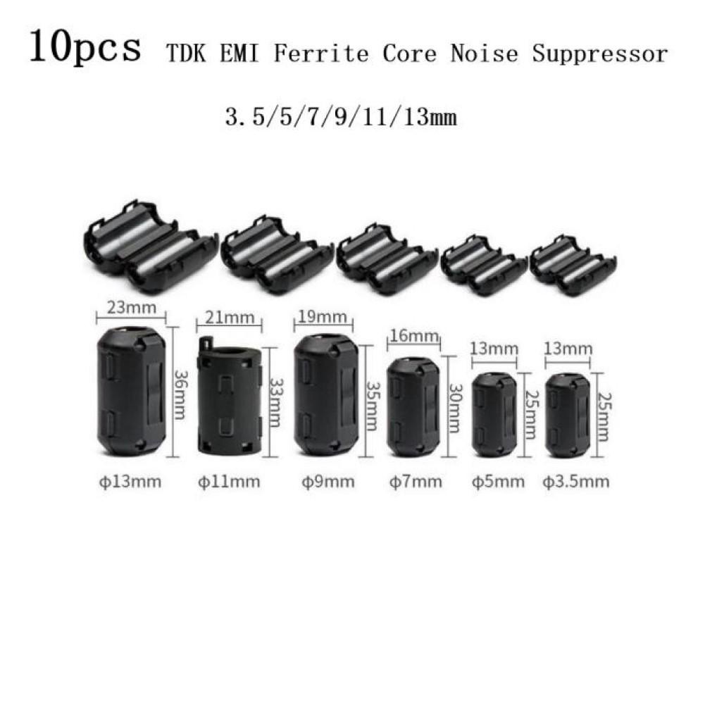 [Sunnylife ] 10xtdk Ferrite Core Noise Suppressor Filter Ring Cable Clip On Wire RFI EMI