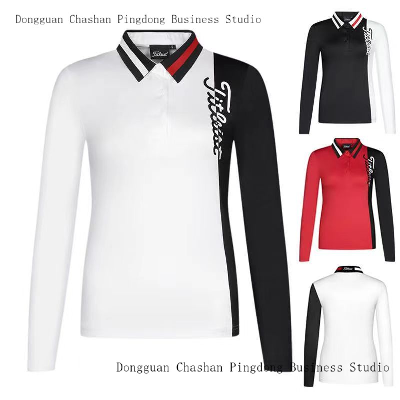 เสื้อโปโลแขนยาวลําลอง ผ้าโพลีเอสเตอร์ ระบายอากาศได้ดี แบบแห้งเร็ว แฟชั่นฤดูใบไม้ร่วง และฤดูหนาว สําหรับสตรี 2023