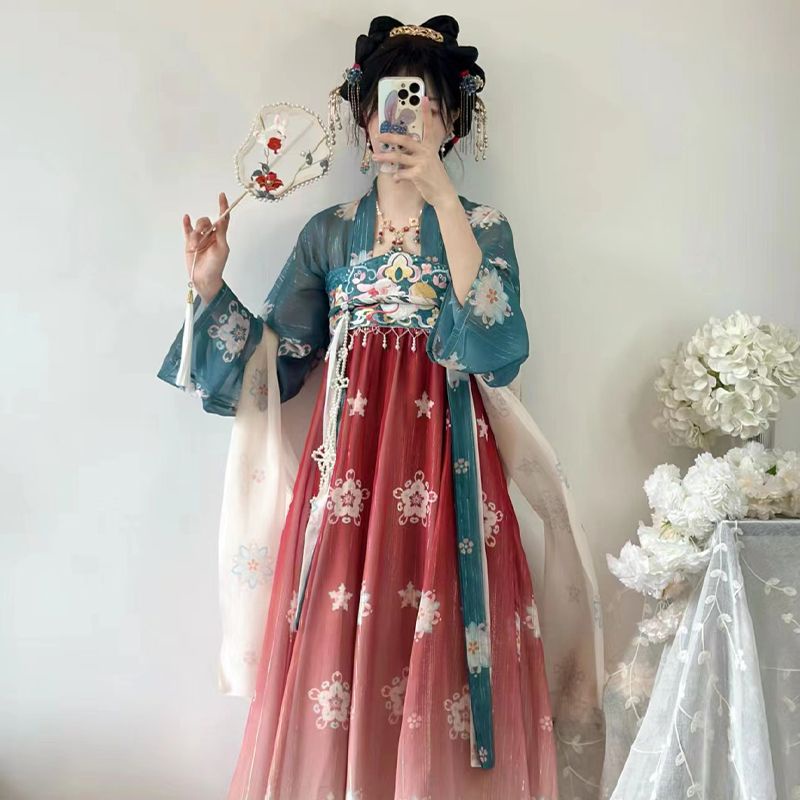 Hanfu [Qinghuan] กระโปรง ปักลาย สไตล์จีน แฟชั่นฤดูใบไม้ผลิ ฤดูร้อน สําหรับผู้หญิง