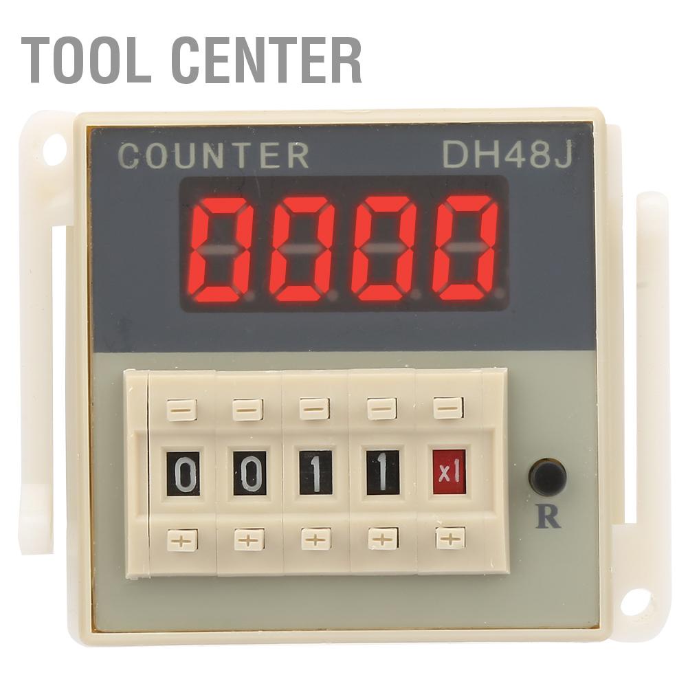 Tool Center O111ROM DH48J-8A LCD ดิจิตอลอิเล็กทรอนิกส์ 8 Pins เคาน์เตอร์หน่วงเวลารีเลย์ 0-999900