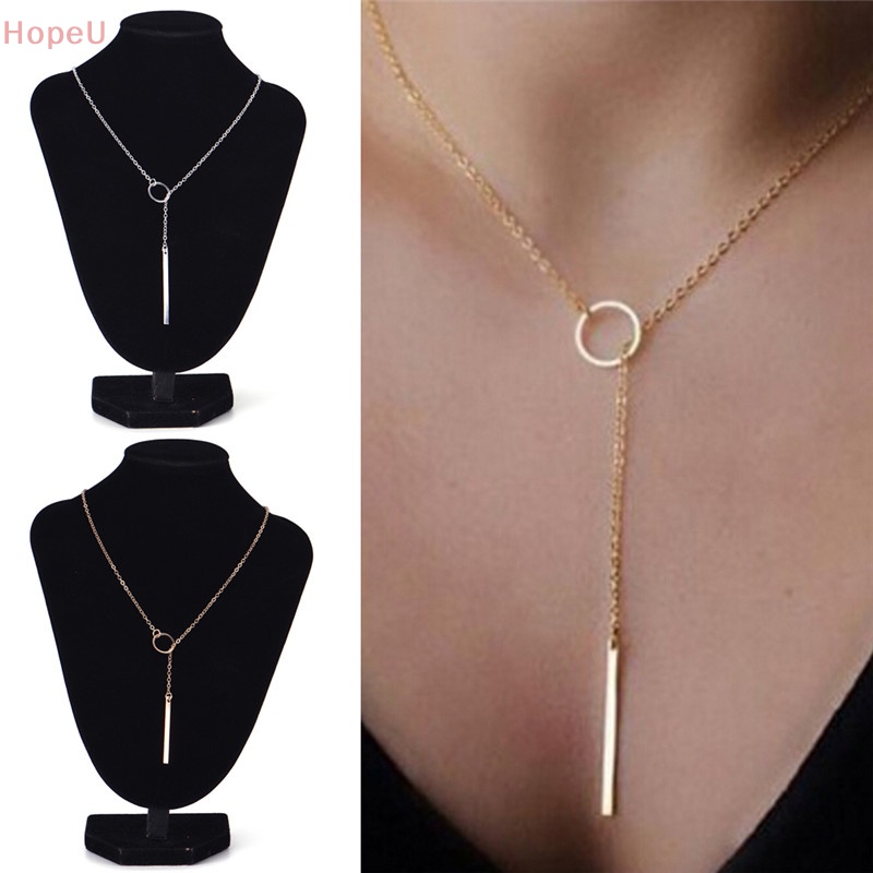 [HopeU] เครื่องประดับ สร้อยคอ ทรงกลม สีทอง แบบเรียบง่าย สําหรับผู้หญิง