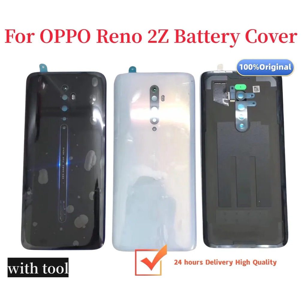 ของแท้ อะไหล่ฝาครอบแบตเตอรี่ด้านหลัง พร้อมโลโก้ สําหรับ Oppo Reno Z Reno 2Z Reno2 Z F