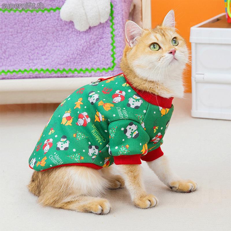 เสื้อกันหนาว พิมพ์ลายการ์ตูนชิวาวาบูลด็อก คริสต์มาส เกล็ดหิมะ ให้ความอบอุ่น ฤดูหนาว สําหรับสัตว์เลี้ยง สุนัข แมว ขนาดเล็ก