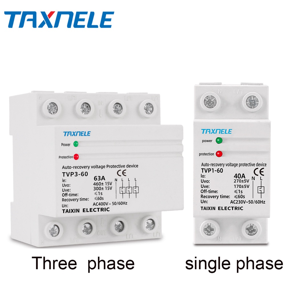 Taxnele อุปกรณ์ป้องกันแรงดันไฟฟ้าอัตโนมัติ 40A 63A 230V