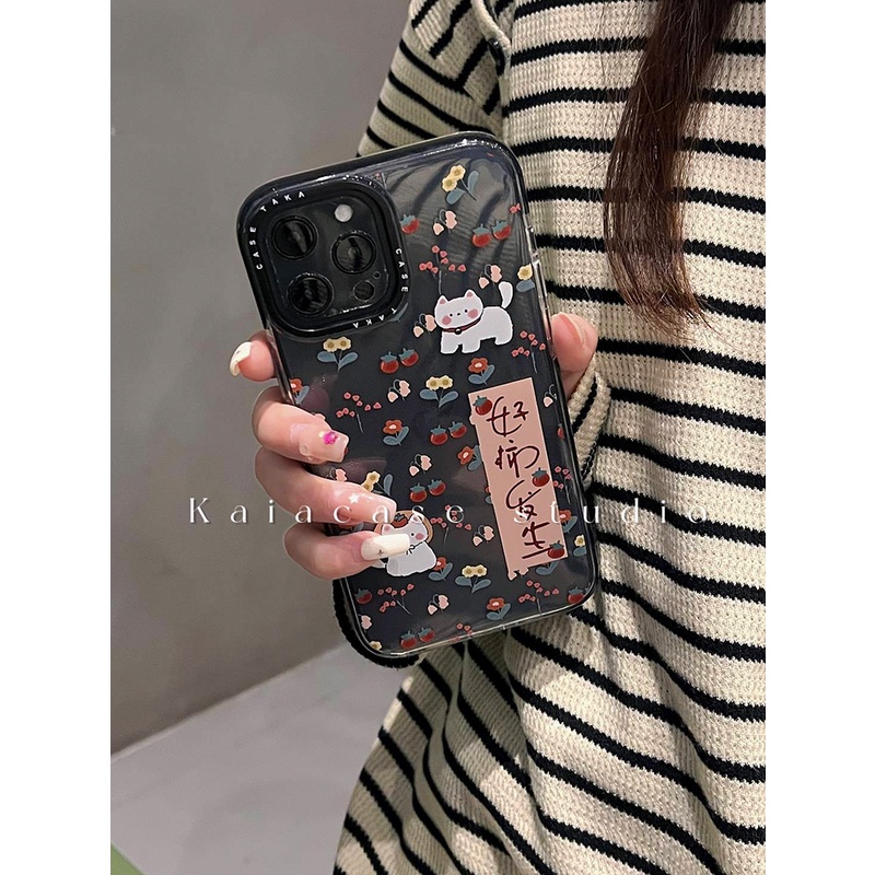 Huiwanju เคสป้องกันโทรศัพท์มือถือใส แบบนิ่ม ลายการ์ตูนแมว สําหรับ Apple iPhone 14 15 13 Promax 12 14 Promax 13 Pro 11