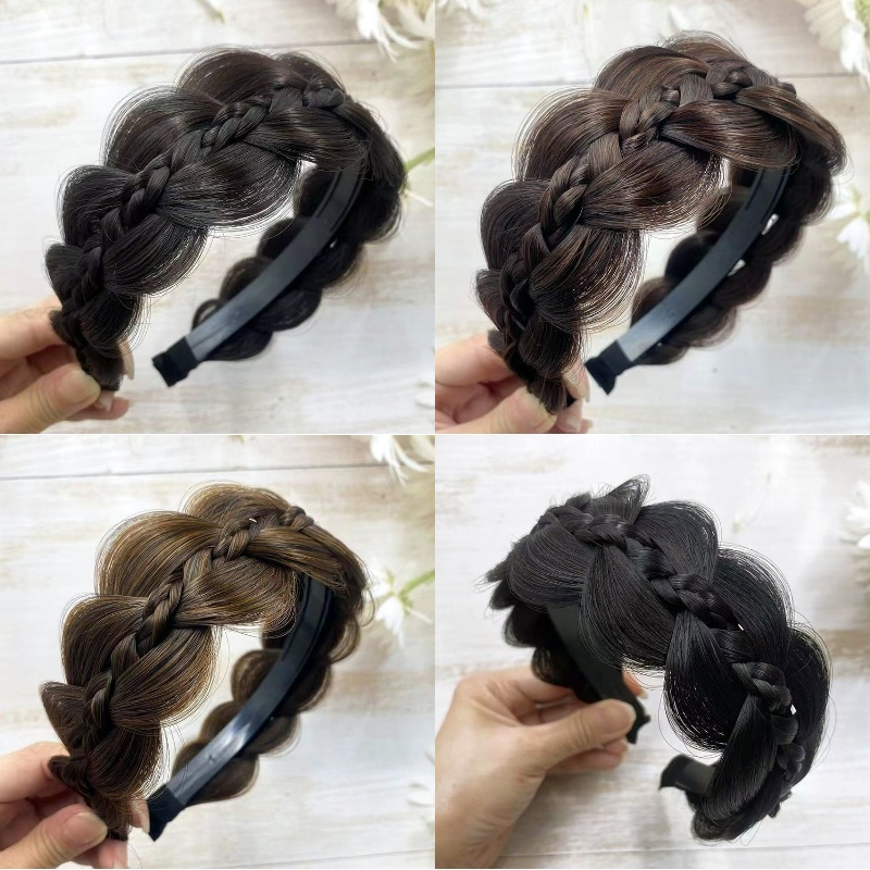 Fishbone วิกผม Braid Hairband สําหรับวิกผมแฟชั่นเกาหลีของผู้หญิงที่คาดผมวิกผม Hairband