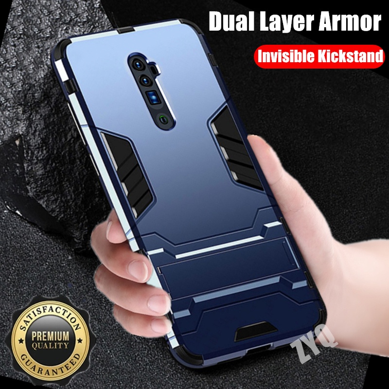 เคสโทรศัพท์มือถือ กันกระแทก พร้อมขาตั้ง สองชั้น สําหรับ OPPO Reno 10X zoom 6.6 นิ้ว CPH1919