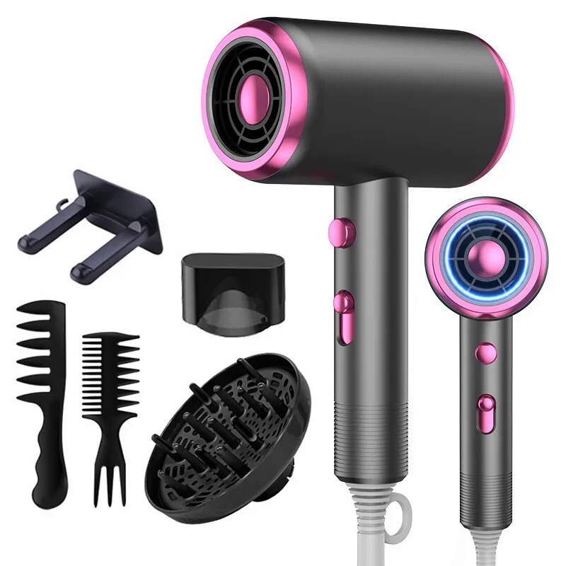 Hair Dryer with Diffuser Blow Dryer Comb Brush 1800W Ionic Hair Dryers with DiffuserConstant Tempera