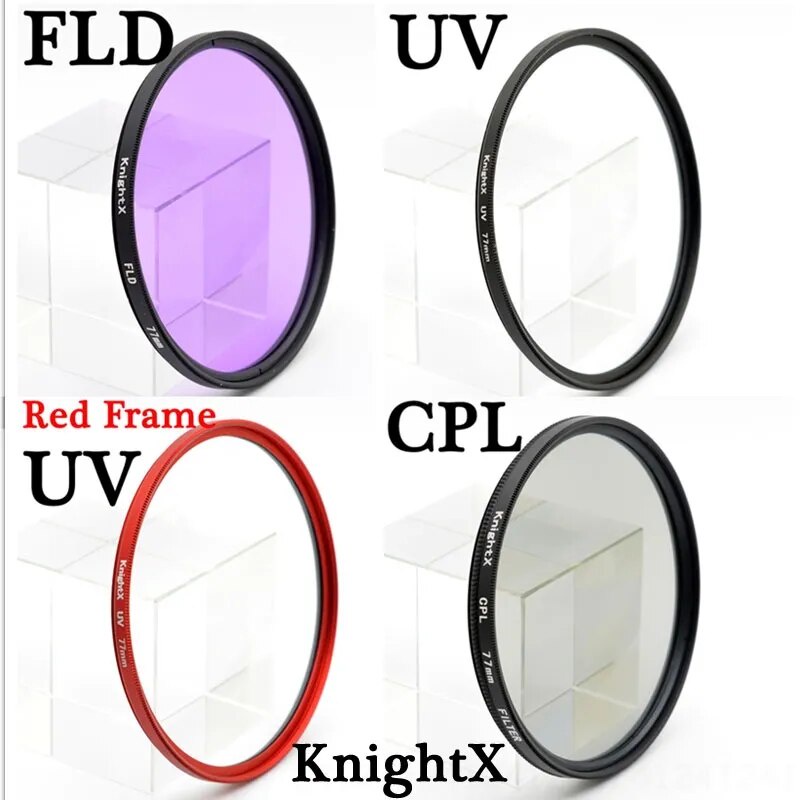 KnightX 49 52 55 58 62 67 72 77 mm FLD UV CPL lens Filter for nikon Canon Sony lens accessories came