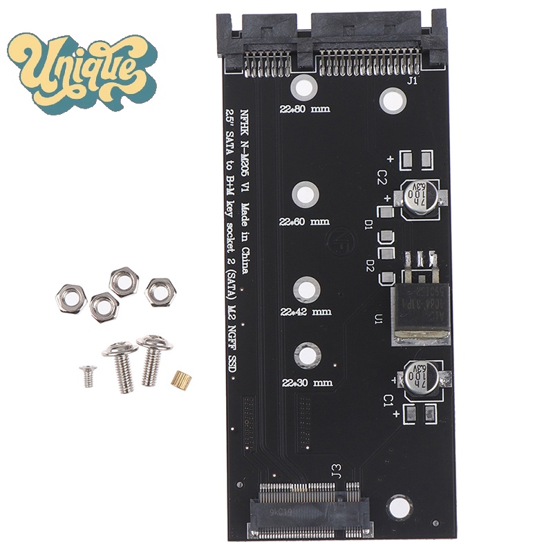 (Unique) ใหม่ การ์ดอะแดปเตอร์แปลง SSD SATA 3 เป็น B+M คีย์ SATA M.2 NGFF ขนาด 2.5 นิ้ว