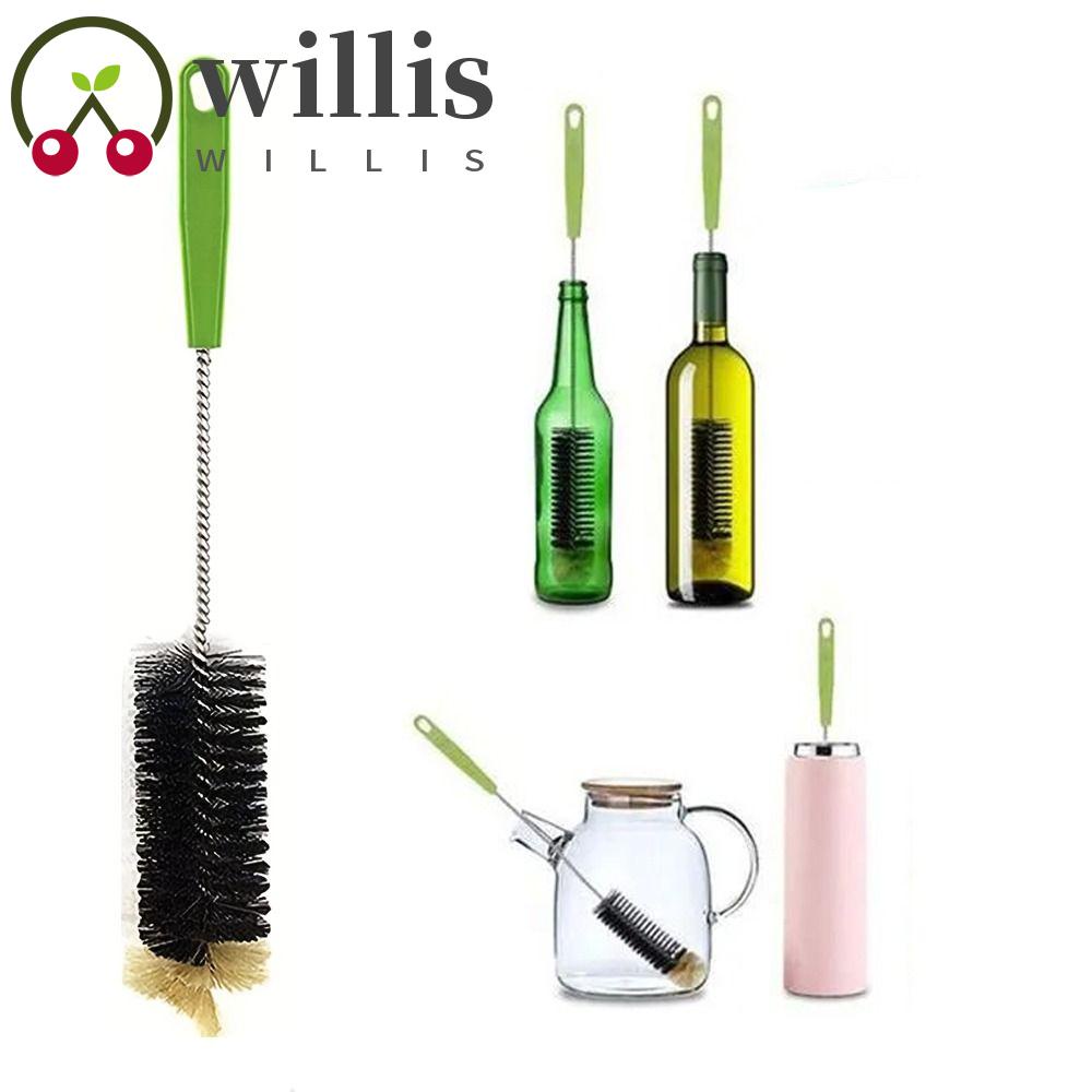 Willis แปรงทําความสะอาดขวดนม แบบยาว 40 ซม. พร้อมรูแขวน ทนทาน สะดวก ยืดหยุ่น สําหรับล้างขวดไวน์ เบียร์ คอแคบ