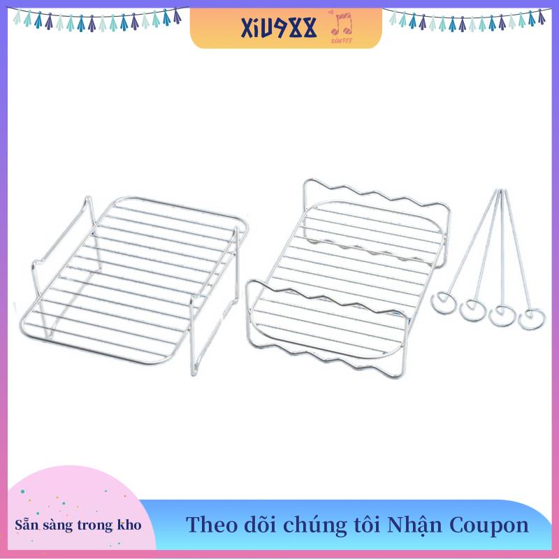 [xiu988] Air Fryer Rack สําหรับตะกร้าคู่,อุปกรณ์เสริม Air Fryer Multi-Layer Rack, สําหรับ Ninja Food
