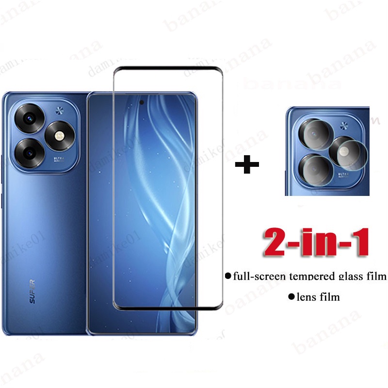 ฟิล์มกระจกนิรภัย Itel S23 Plus สําหรับ itel S23+ S23 A60s 2 in 1 เลนส์กล้องกระจกป้องกันหน้าจอ