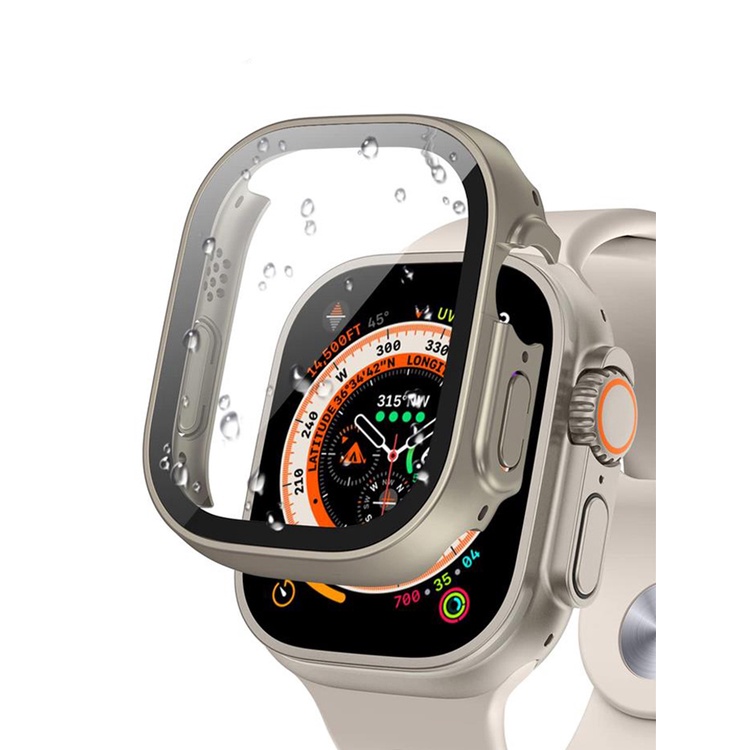 เคสกันน้ํา สําหรับ Apple Watch Ultra Screen Protector Case 49 มม. ขอบตรง เคส iWatch series 8 SE 7 4 44 มม. 40 มม. 45 มม. 41 มม.