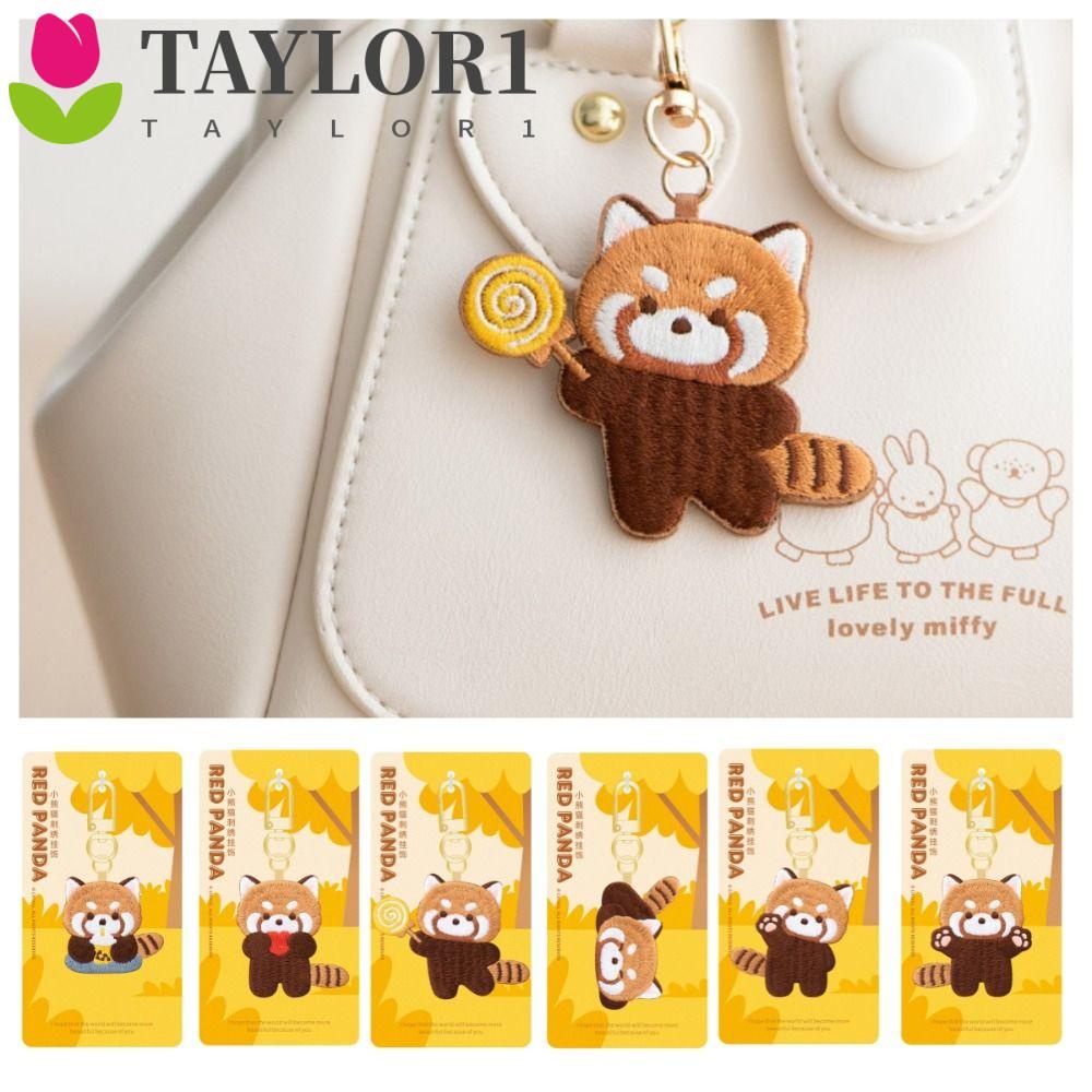 Taylor1 พวงกุญแจ จี้รูปแพนด้า สีแดง แบบนิ่ม สร้างสรรค์ สําหรับห้อยกระเป๋า