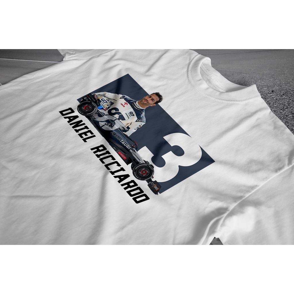 เสื้อยืด Daniel Ricciardo F1 3, เสื้อแข่งสูตร One, เสื้อผ้า Motorsport F1, เสื้อยืด AlphaTauri F1