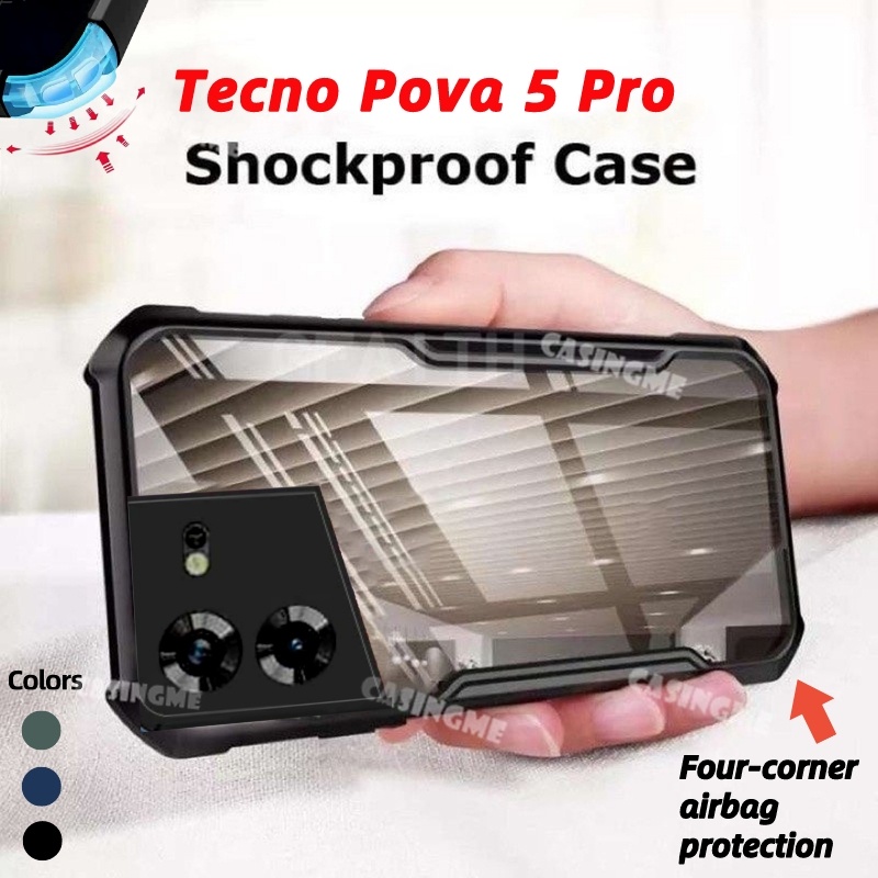 Tecno Pova 5 Pro Transprent AirBag เคสกันกระแทก สําหรับ Tecno Pova 5 Pova5Pro Pova5 Pro เคสโทรศัพท์ 